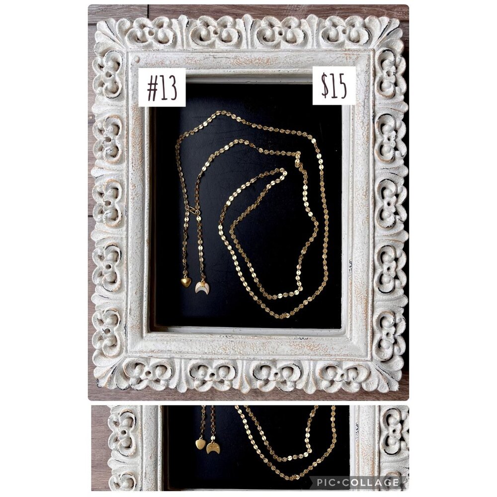 Stella Dot Goldtone Necklace with Enamel Charm  $15  42” 0.4 oz